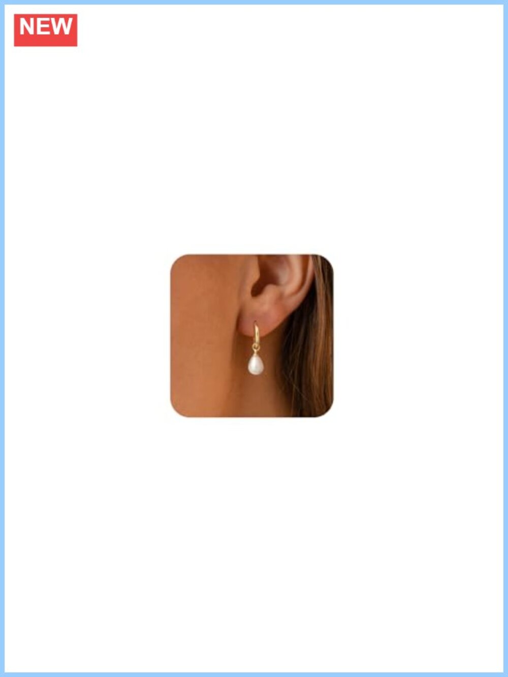 14k gold plated freshwater pearl dangle drop earrings hypoallergenic lightweight